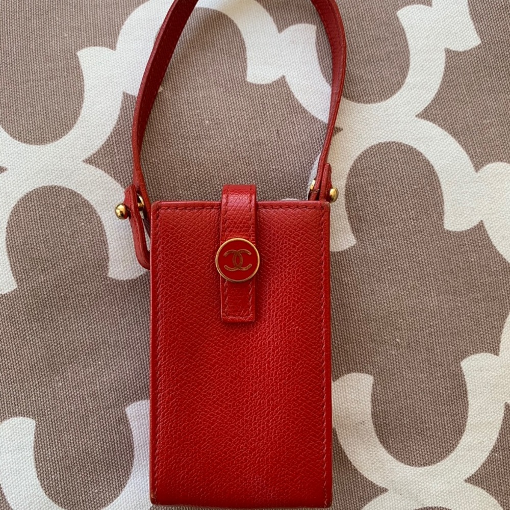 Chanel Vintage leather cc phone holder. Pouch. Purse - Picture 7 of 16